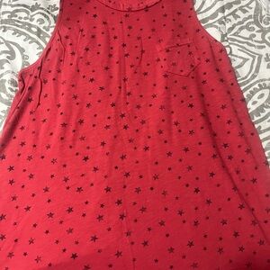 Red Star Pattern Tank Top
